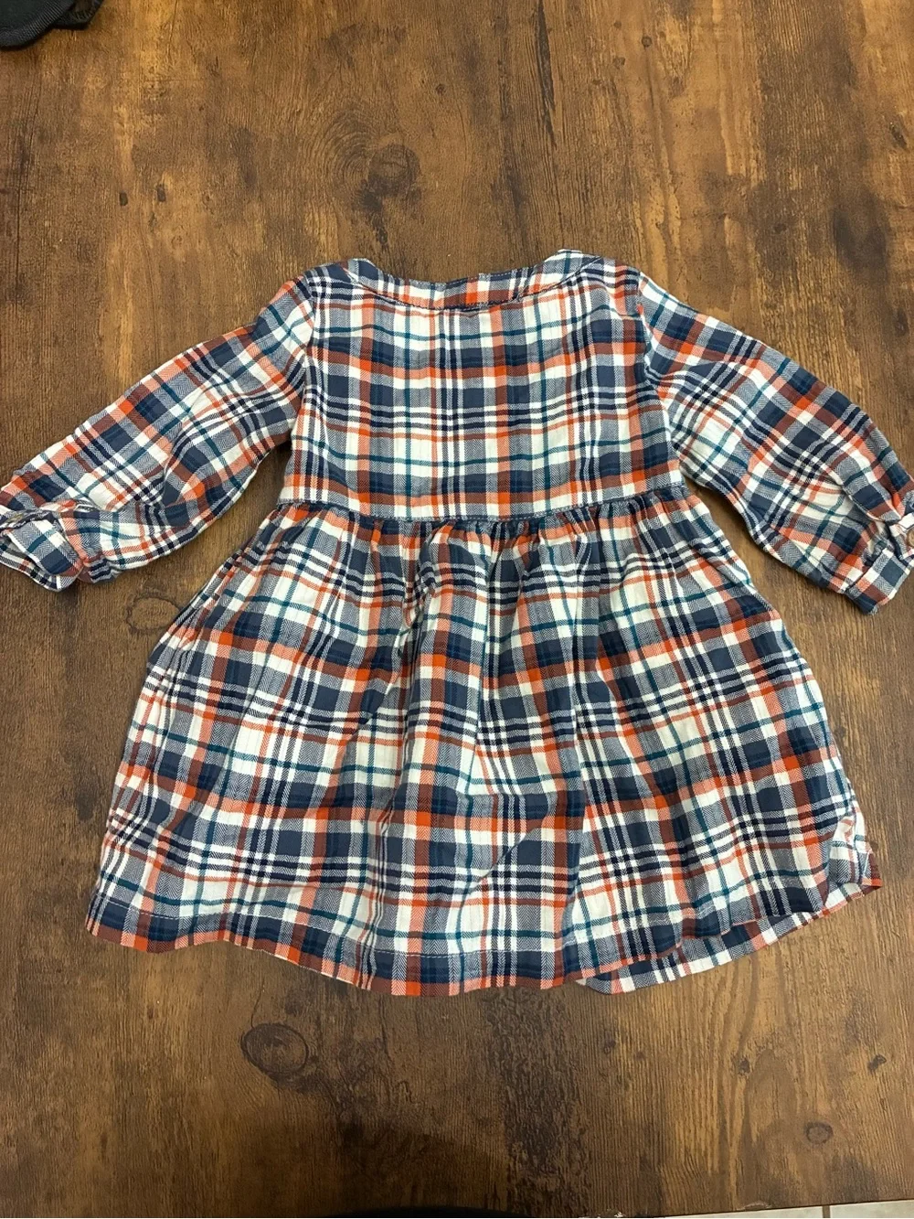 Girl’s 9 Months Long Sleeve Button-Front Dress
